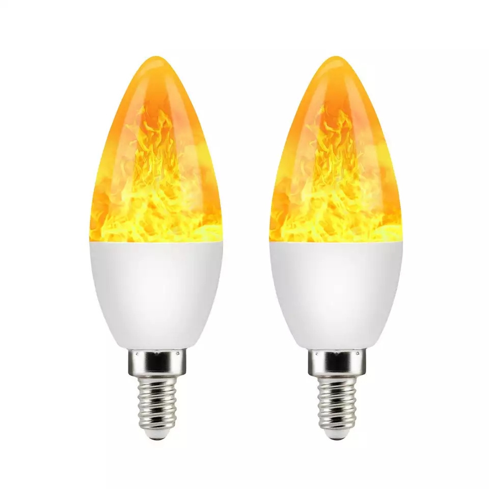 Flame Light Bulb 3W E12 LED Flickering Flameless Candles Warm White Candelabra Bulbs with 4 Models