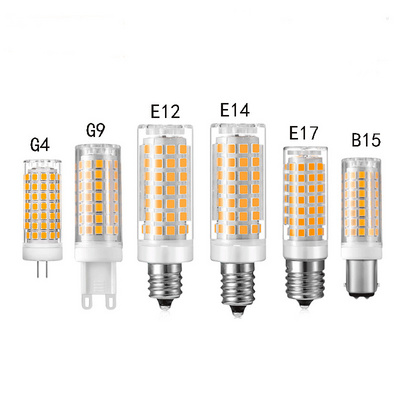 LED Corn bulb 110V E11 E12 52chips 5W ceramic E14 bulb G4 G8 G9 LED decorative interior lighting bulb E17 BA15D base