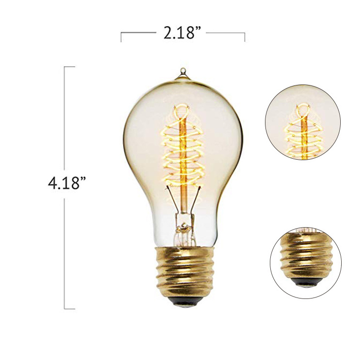 dimmable old incandescent edison light bulb vintage e26 e27 60w