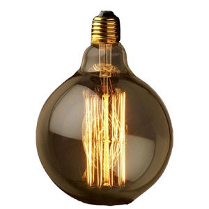 thomas vintage light tungsten filament incandescent bulb vintage edison bulb clear Amber frosted G125 e26 e27 40W