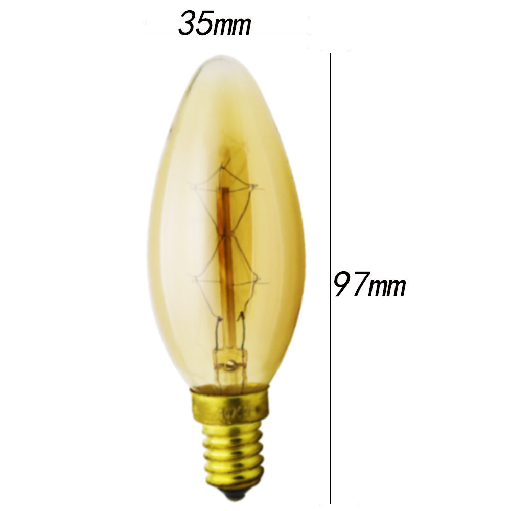 thomas vintage light edison bulb filament edison light bulb Z shape e26 e27 40w C35