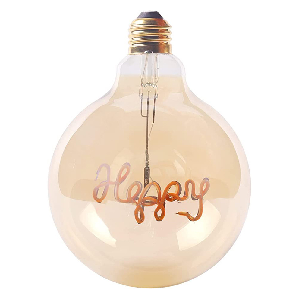 Led filament bulb English letter with base 4W Amber Clear letter Led bulb love arrow home Happy words Led decorated light bulb