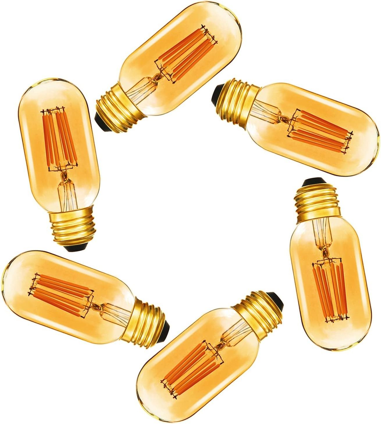 E26 E27 T45 6W Retro Led Dimmable Electric Edison Bulb Chandelier Light Bulb Clear Amber Vintage Filament Bulb