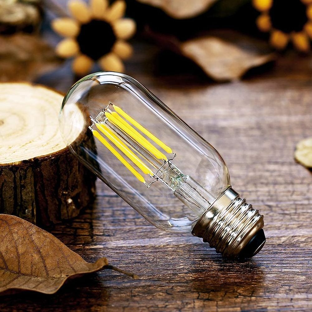 E26 E27 T45 6W Retro Led Dimmable Electric Edison Bulb Chandelier Light Bulb Clear Amber Vintage Filament Bulb