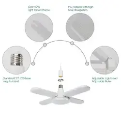 New Design Blade Adjustable Angle Foldable Fan Led Light Bulb E26 E27 AC 85-265V