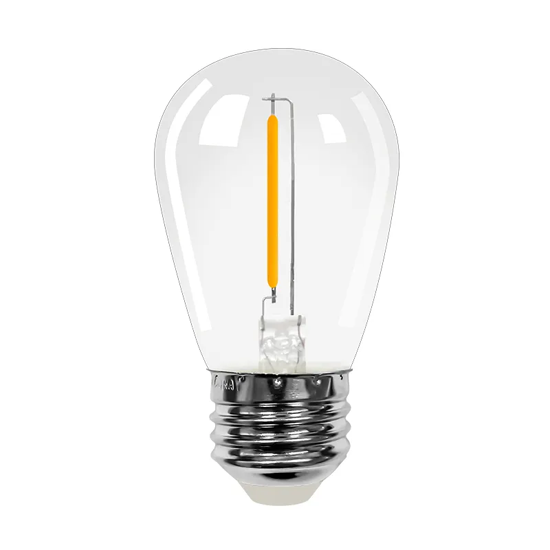 New design shatterproof 1W S14 Plastic Led filament bulb 12V 24V 120V 220V Outdoor String Light Replacement Led Lamp