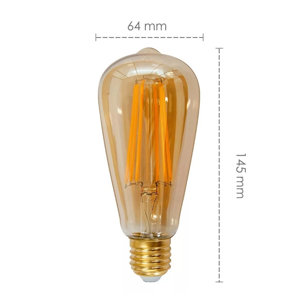 Latest New Design Warm White Long Filament Vintage Led Bulb, Bulk Sell High Lumens Led Long Filament Bulb ST64 For Living Room