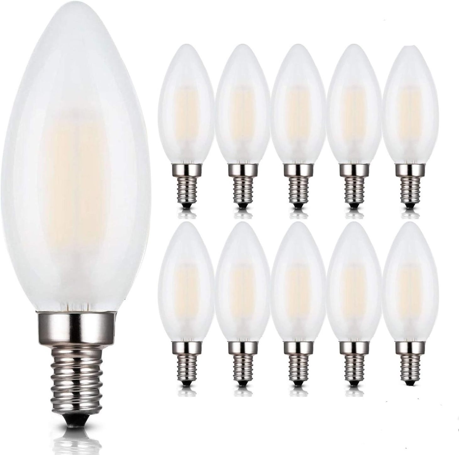 New design 220V Frosted Glass Cover Edison Chandelier Lamp E14 Warm white 2700K C35 Led Candle Light Bulb