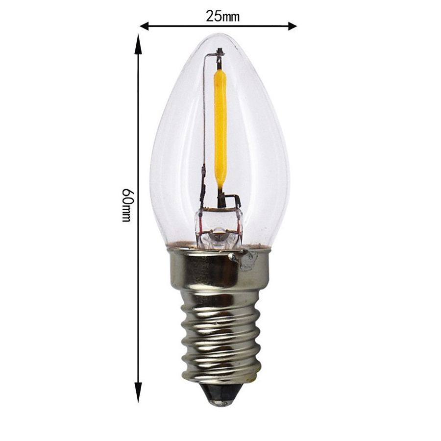 C7 Replacement LED Light Bulbs E12 Base Candelabra 120V 0.5W Warm White Salt Lamp Nightlight