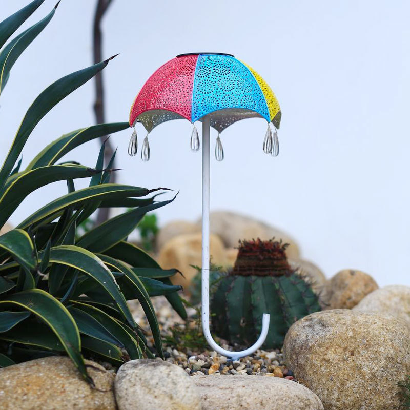 Umbrella Solar String Garden Lights Patio Metal Umbrella Stake Solar Lawn Lights Decorative Garden Lights