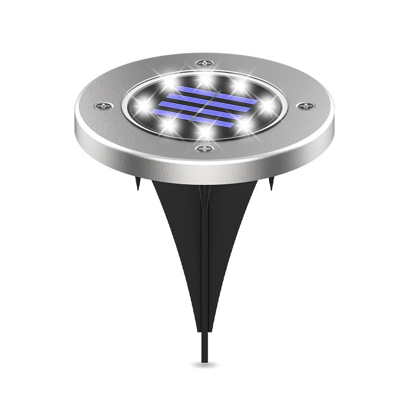 IP65 Stainless Steel 16 led Stake Waterproof Patio Ground Street Garden Wall Disk Solar Led Outdoor Buried lights