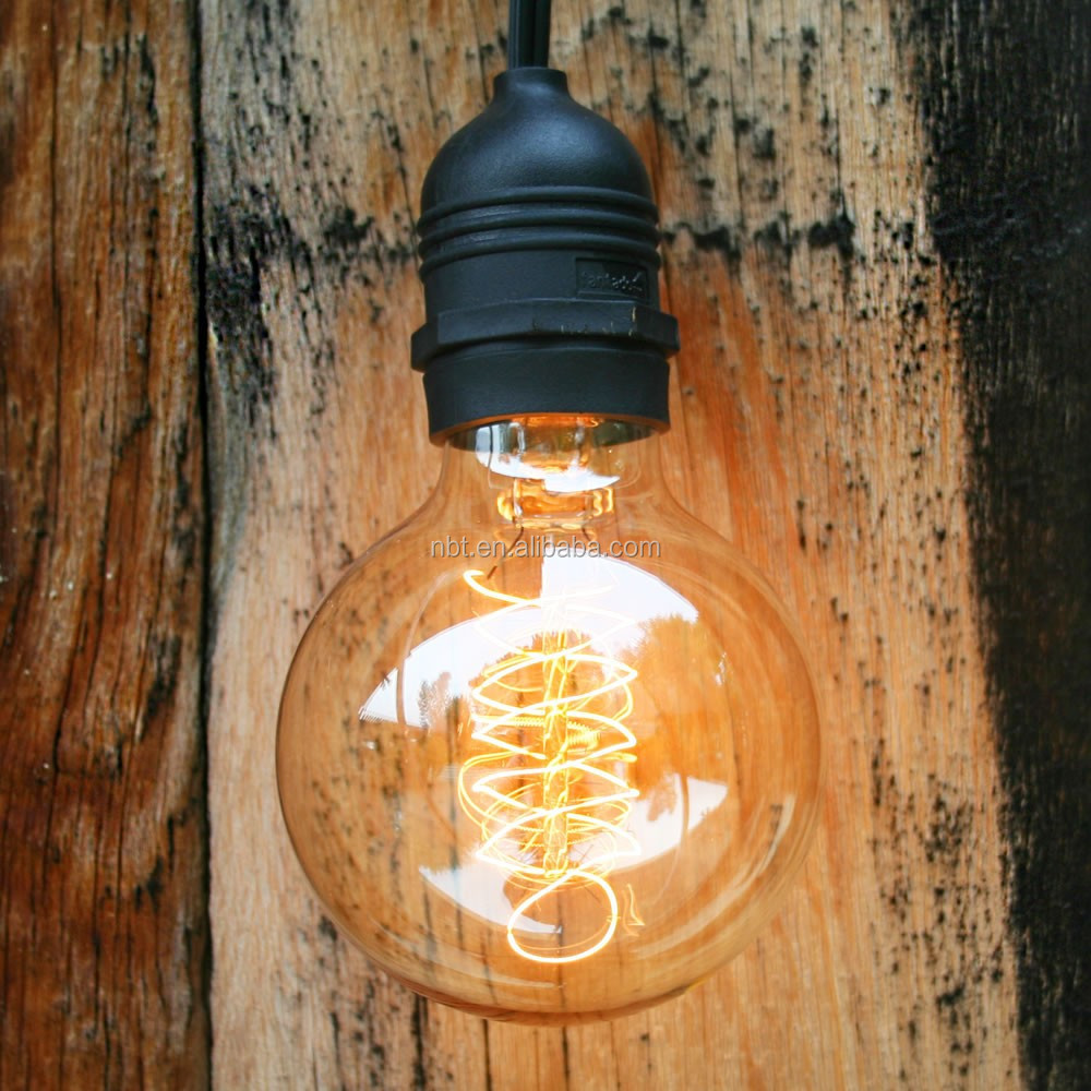 Hot Sale  G80 E27 Tungsten Filament Incandescent High Quality Glass Spiral Vintage Edison Bulb