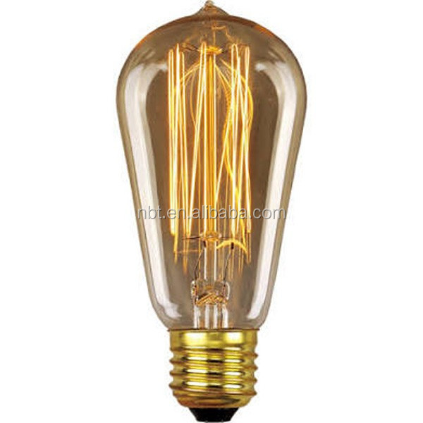 Bulk Sell ST64 40w 60w E26 E27 Cear Amber Retro Promotional Warm White Tungsten Lamp Vintage Edison Bulb