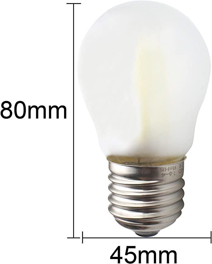 Wholesale G45 E26 E27 Frosted Round Glass lamp, Bulk Sell Dimmable Flicker Free Light Frosted Led filament Bulb