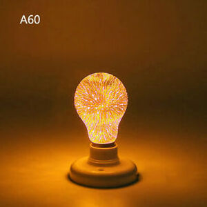 A19/A60 E27 E26 cold white warm Led decorative 3D fireworks light bulbs