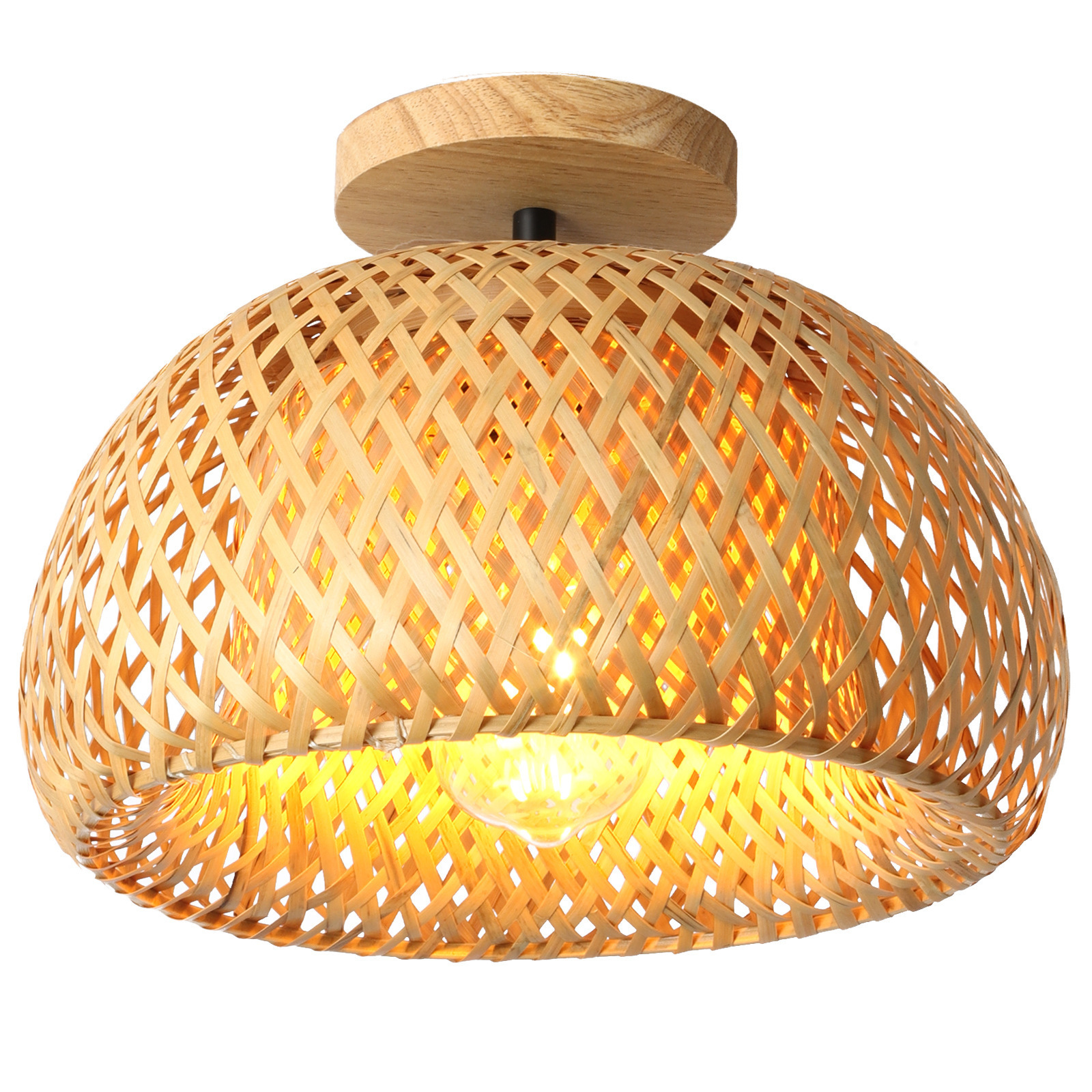 Retro Design Woven ceiling bamboo woven rattan art ceiling light hallway light Decoration Chandelier