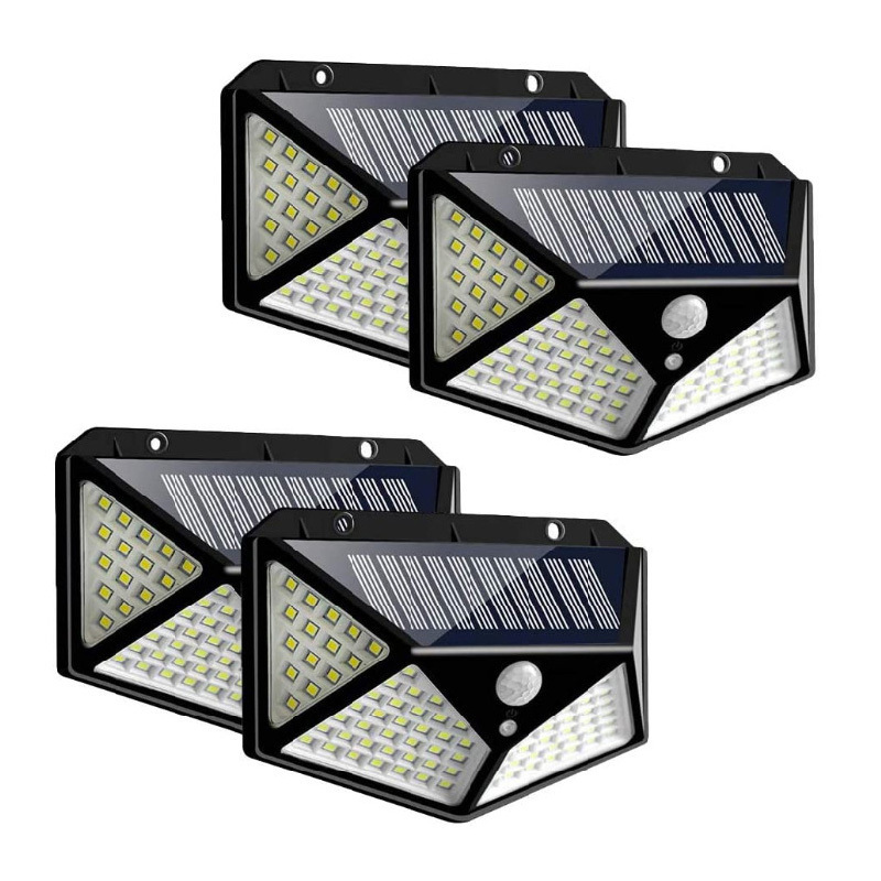 Solar garden lights outdoor 100LED wall led warm flood lights yard garden solar street light