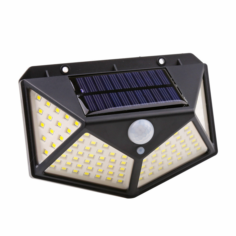 Solar garden lights outdoor 100LED wall led warm flood lights yard garden solar street light