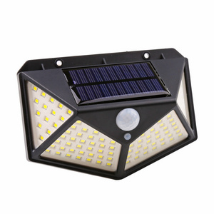 Solar garden lights outdoor 100LED wall led warm flood lights yard garden solar street light