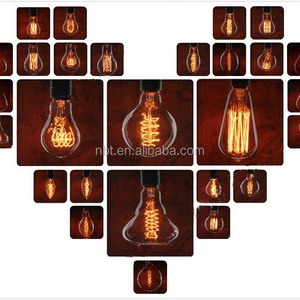 Hot sales A19/G95/ST64/T30/T45 Antique Vintage Edison Carbon Filament Light Bulb 25W 40W 60W 220V for home decor