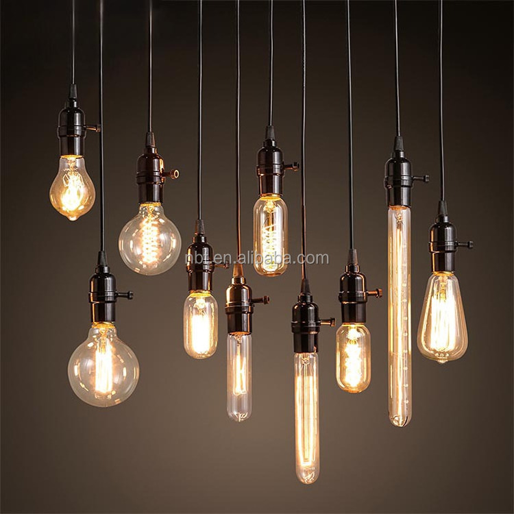 Hot sales A19/G95/ST64/T30/T45 Antique Vintage Edison Carbon Filament Light Bulb 25W 40W 60W 220V for home decor