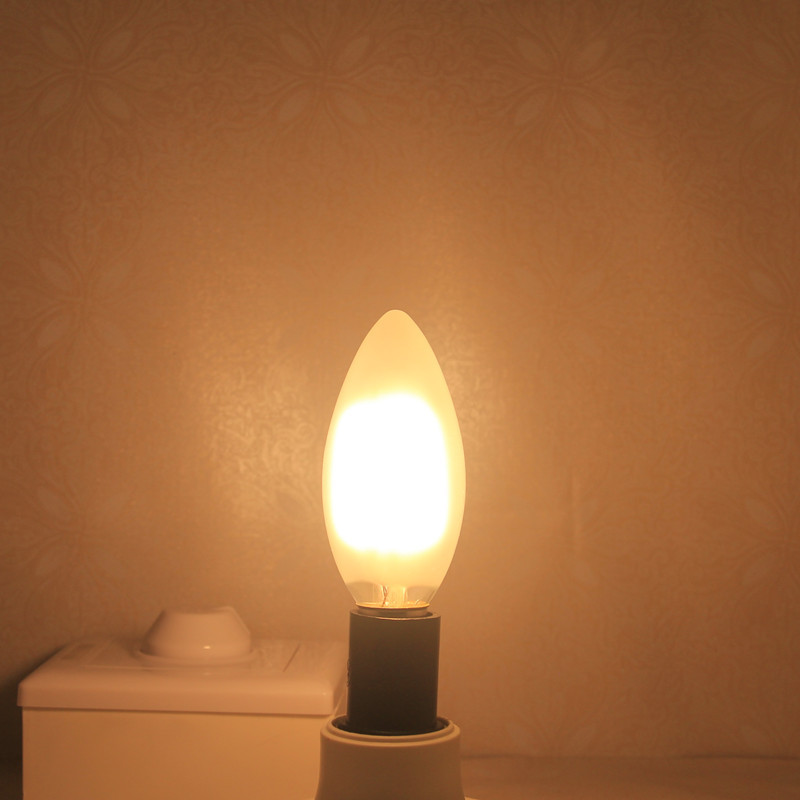 2W 4W 6W Dimmable 360 degree led filament candle bulb C35 C35L  E10 E11 E12 E14 E17 B15