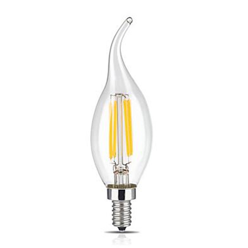 2W 4W 6W Dimmable 360 degree led filament candle bulb C35 C35L  E10 E11 E12 E14 E17 B15