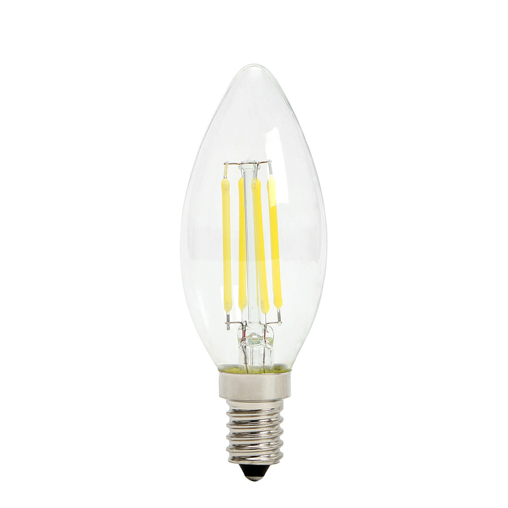 2W 4W 6W Dimmable 360 degree led filament candle bulb C35 C35L  E10 E11 E12 E14 E17 B15