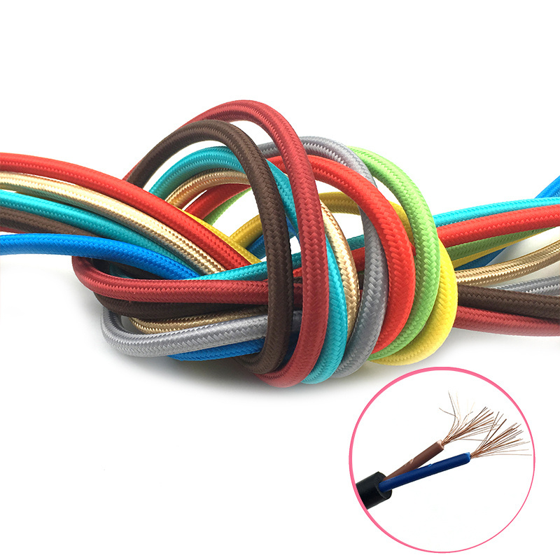 Braided Cable 2 or 3 Copper Core Textile Cable 0.75mm Electrical Fabric Cable Wire Electrical Wire