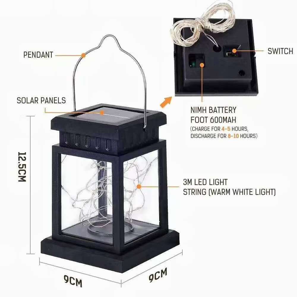 LED Solar Candle Lantern Courtyard Light Outdoor Garden Solar Light Hanging Solar Lamp Decorative Lights