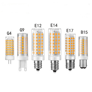 110V LED Corn Bulb with E17 BA15D Base 5W Ceramic Decorative Interior Lighting G4 G9 E14 52chips 9W E27 Type