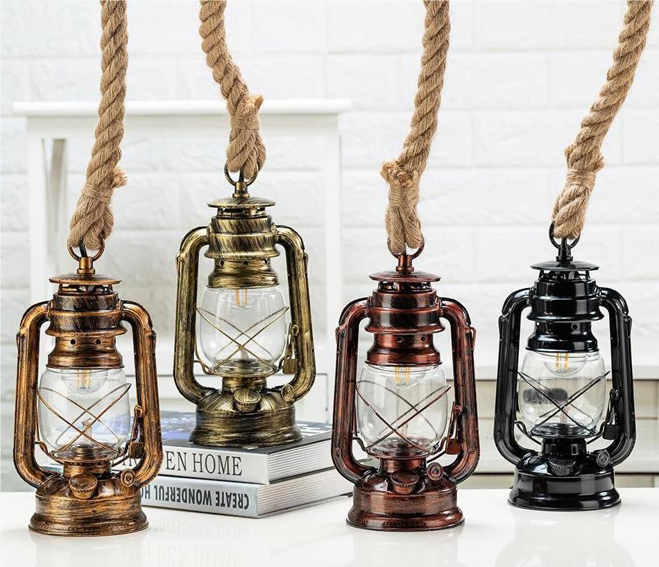 American retro country kerosene chandelier creative balcony lamps nostalgic lantern kitchen decorative  pendant light