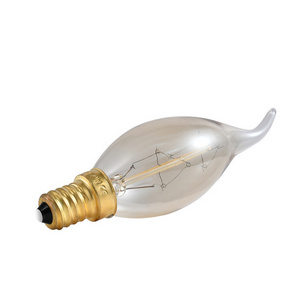 Good Quality Glass Pendant Vintage Edison Bulb, Hot Selling Decorative Amber Incandescent Bulb C35 E14 25W 40W 60W