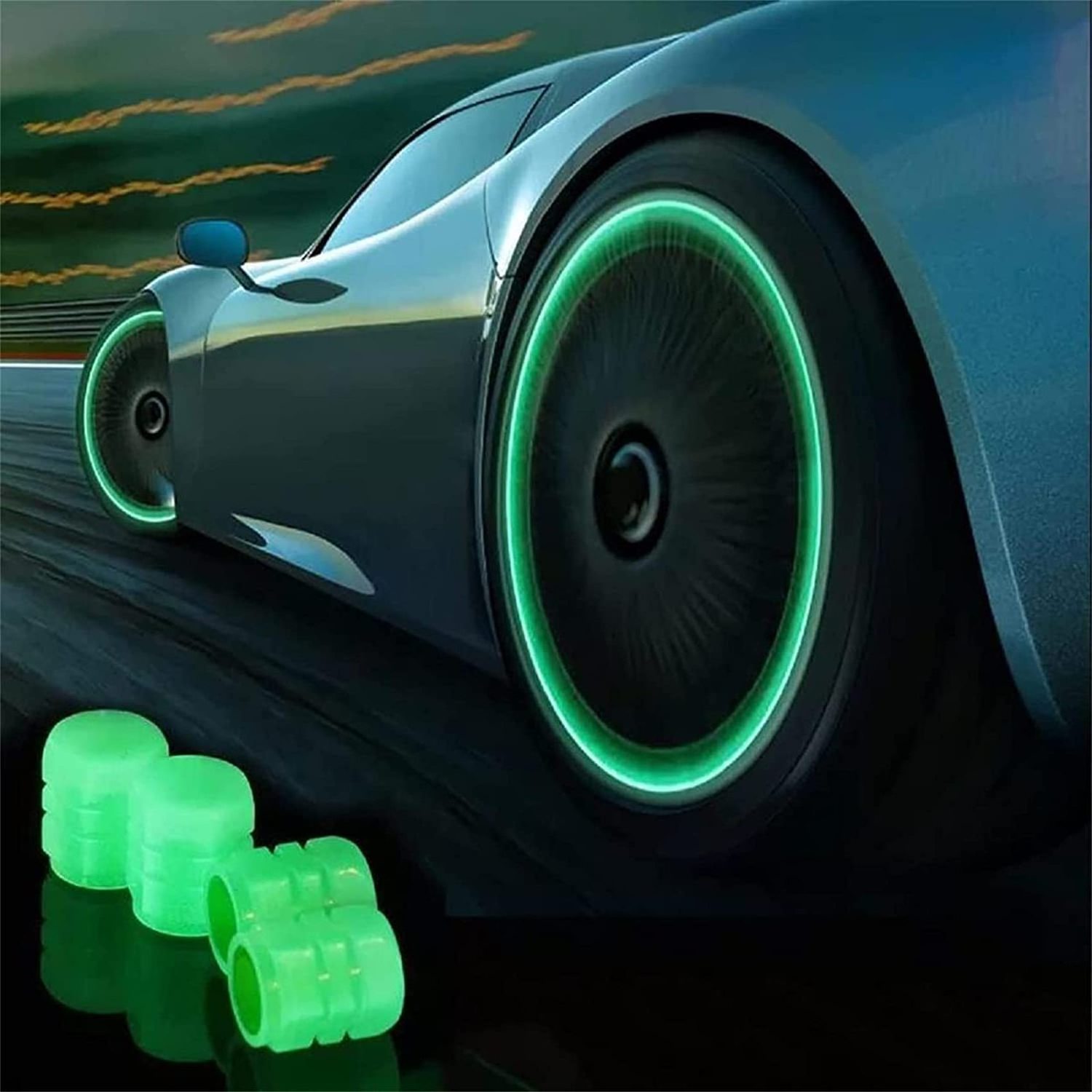 Car Universal Plastic Fluorescent Tire Valve Cover