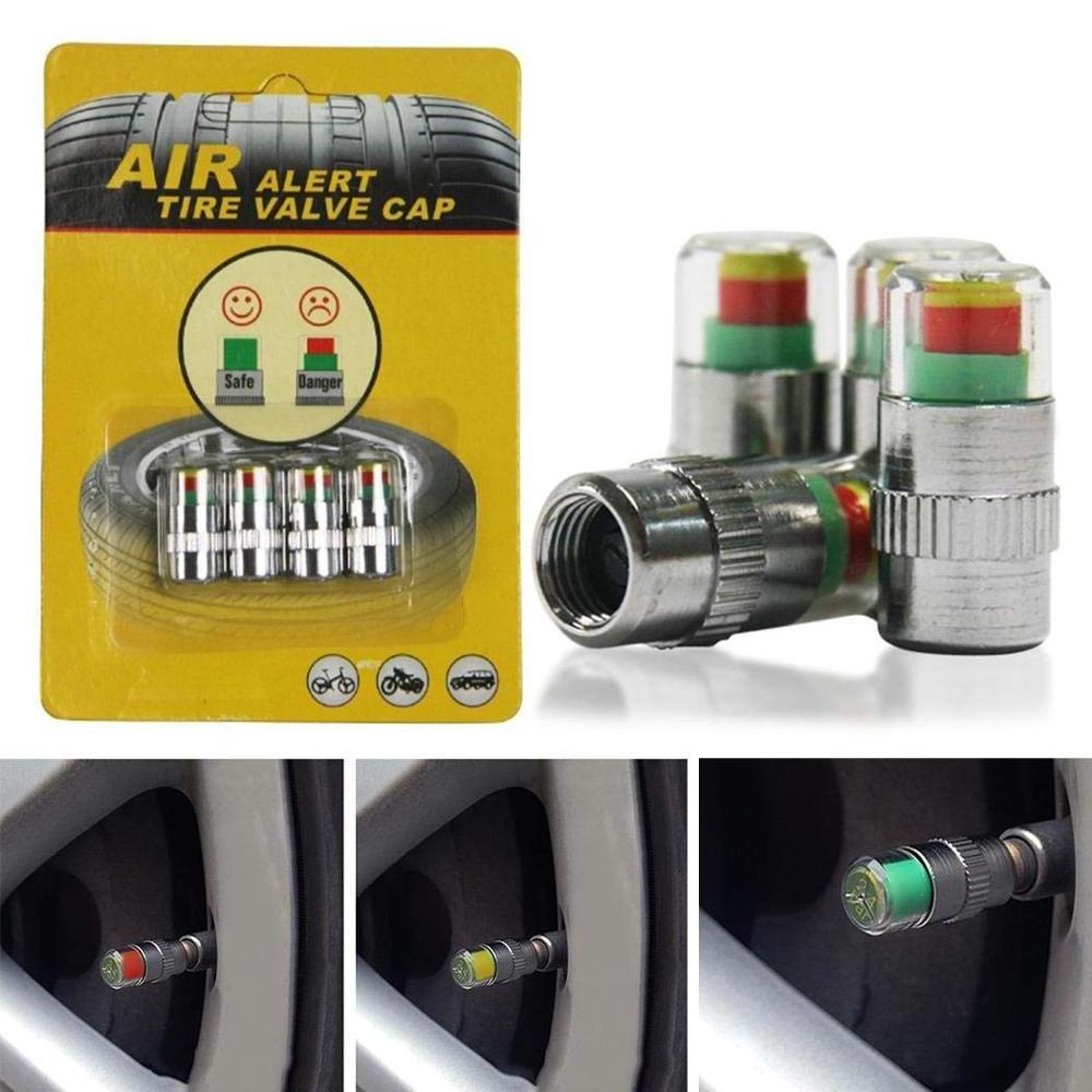 Aluminum Tire Pressure Indicator Alert Valve Caps 36PSI Tire Pressure Indicator Valve Stem