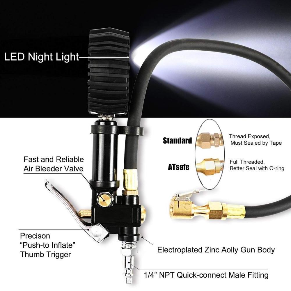 Digital Air Tire Inflator pressure Gauge With Chuck Hose