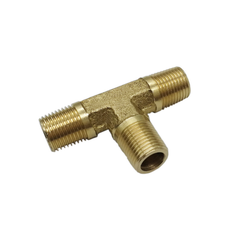 Pipe Fitting 1/8'' NPT Male Thread Hardware Brass Tee For Hose