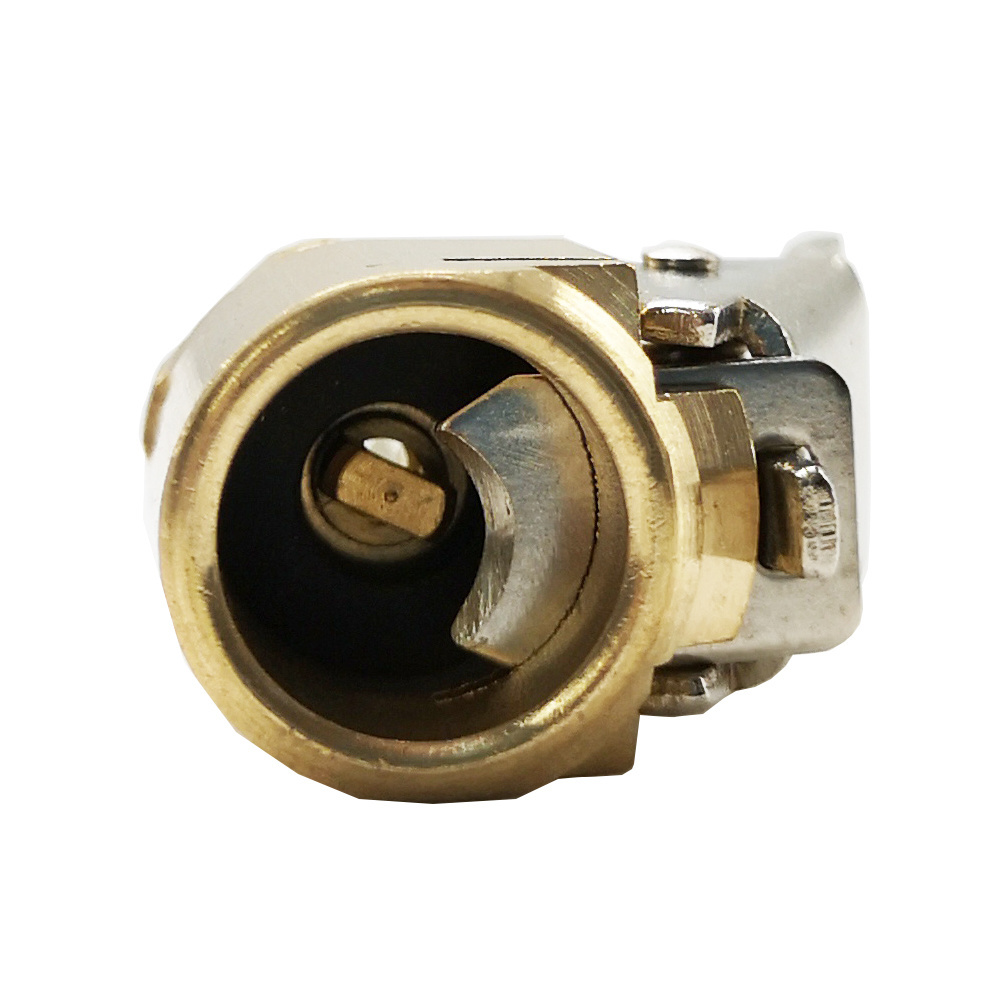 Car Part Closed Flow Lock On Air Chuck with Clip for Tire Inflator Brass Valve Connector