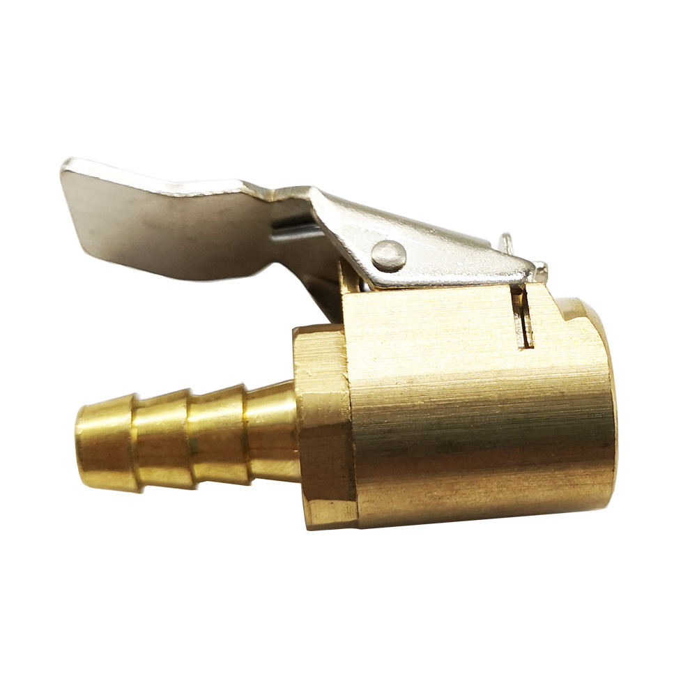 Car Part Closed Flow Lock On Air Chuck with Clip for Tire Inflator Brass Valve Connector