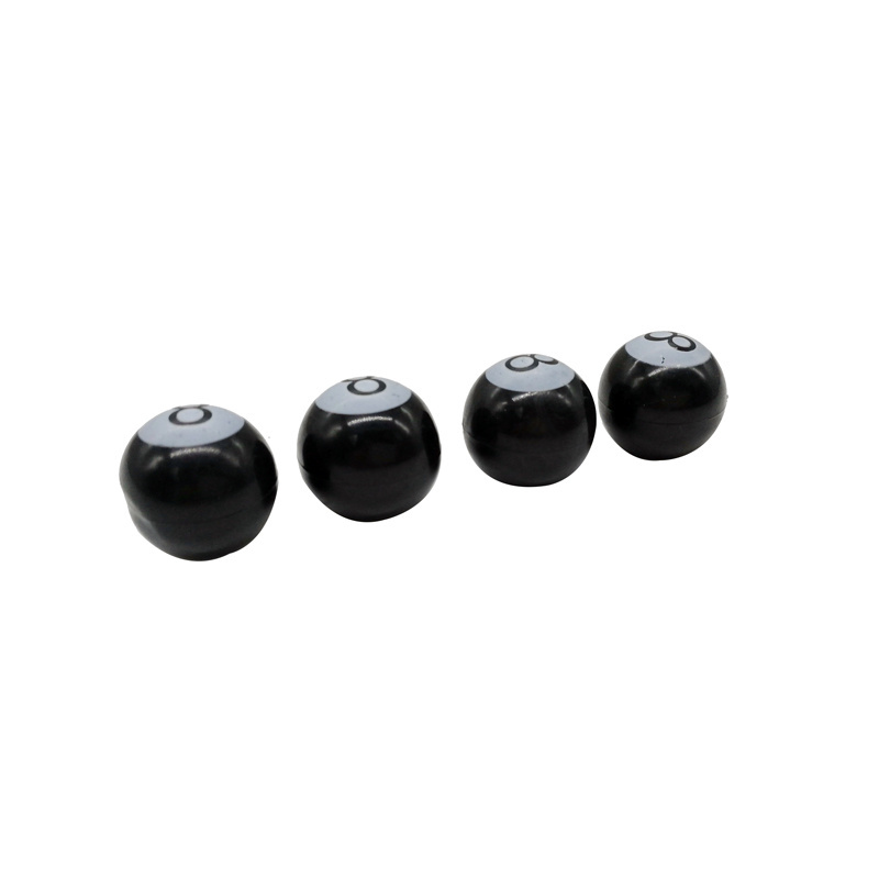 OEM Custom Black 8 EightBalls Plastic ABS Tire Valve Stem Dust Caps