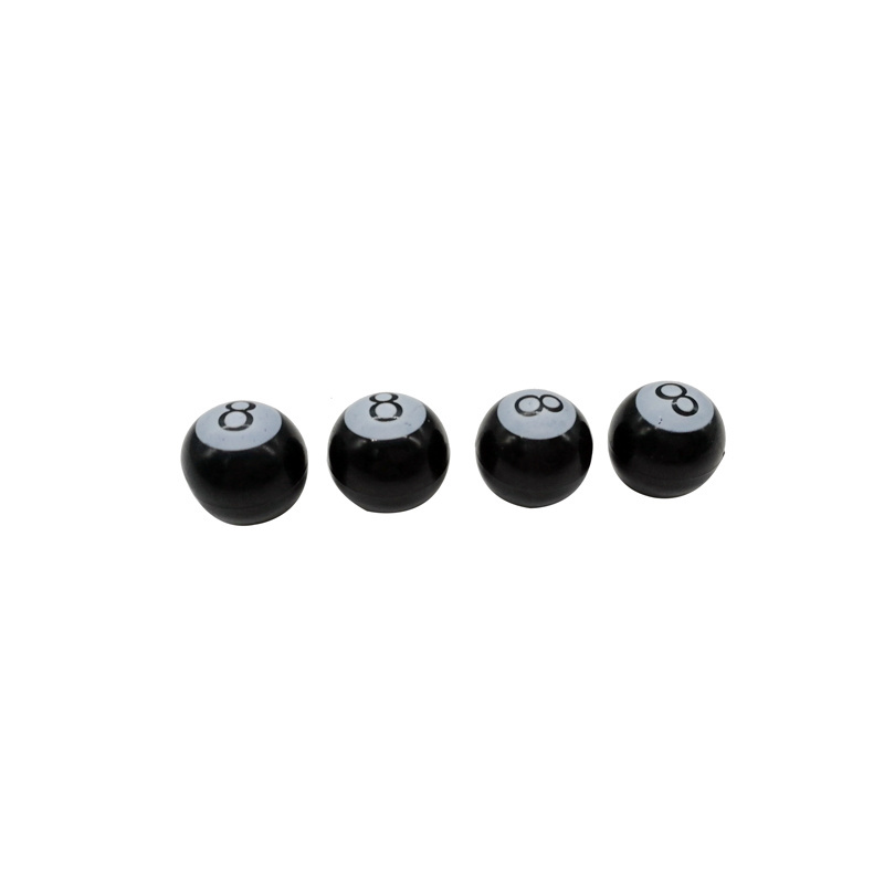 OEM Custom Black 8 EightBalls Plastic ABS Tire Valve Stem Dust Caps