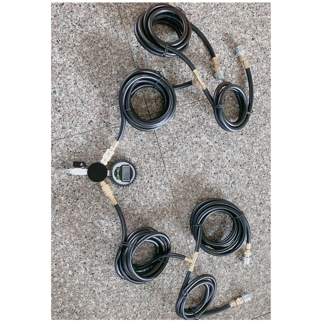 4 Way Tire Inflation Deflation System Off-Road Digital Pressure Gauge Customize Hose and Air Chuck