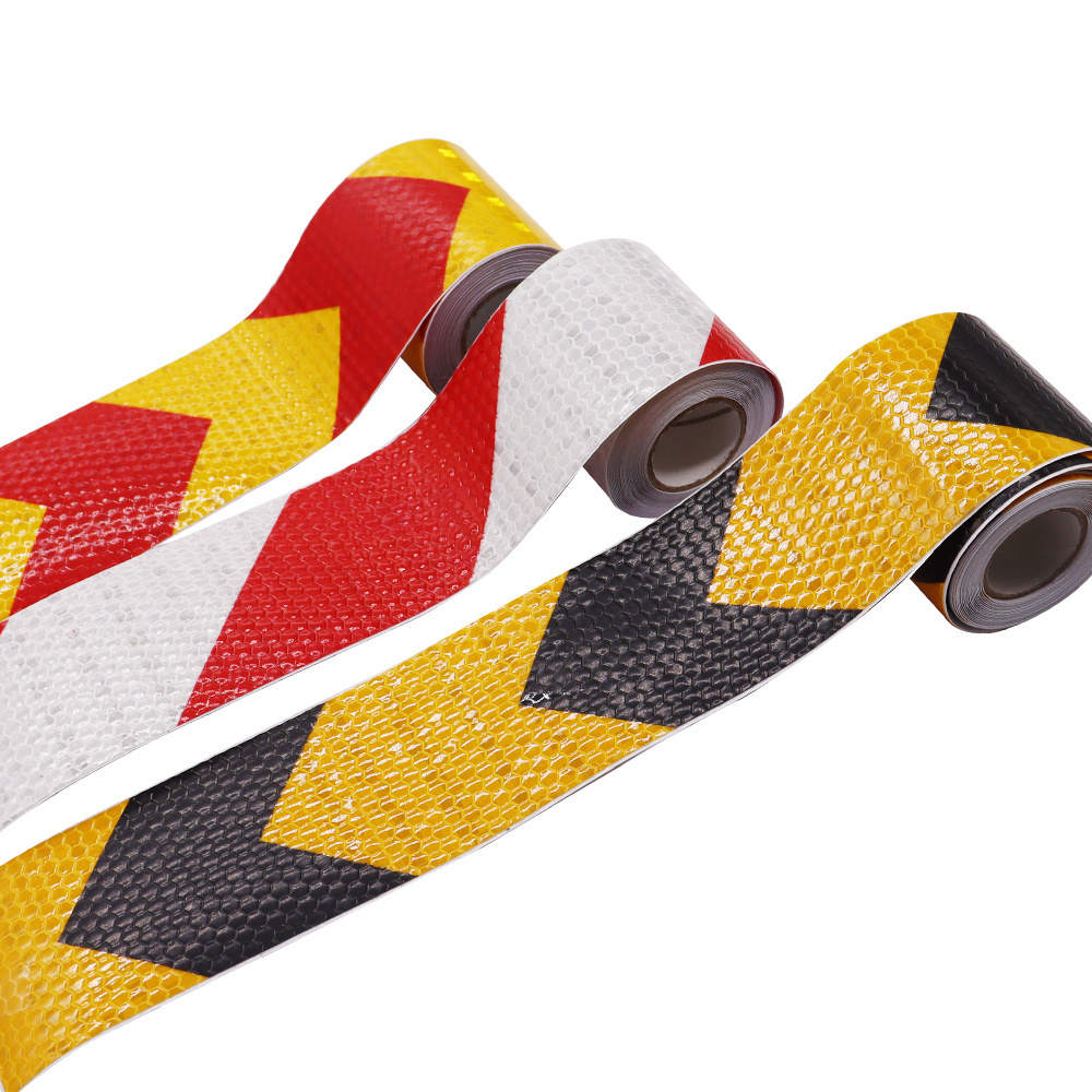 Elastic Prismatic Adhesive Road  Reflective Double Fold  Warning Tape in pvc