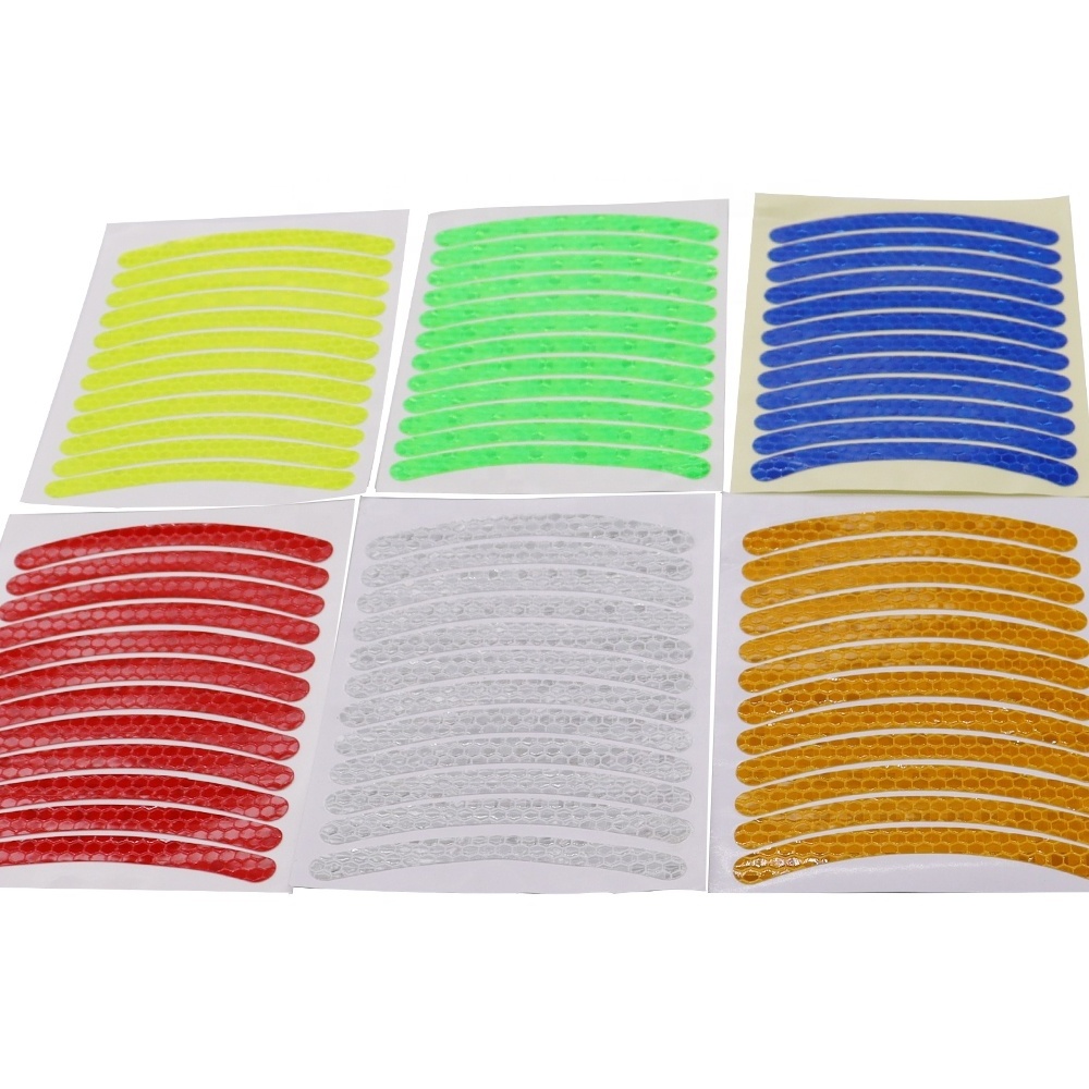 12pcs Colorful Luminous Car Wheel Hub Reflective Sticker for All Cars, Trucks, Bikes