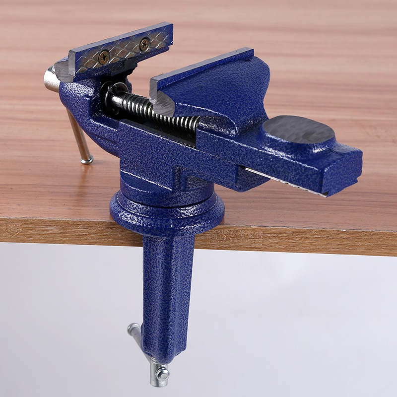 360 Degree Swivel Portable Table Bench Vice Clamp Mini Vise Anvil Cast