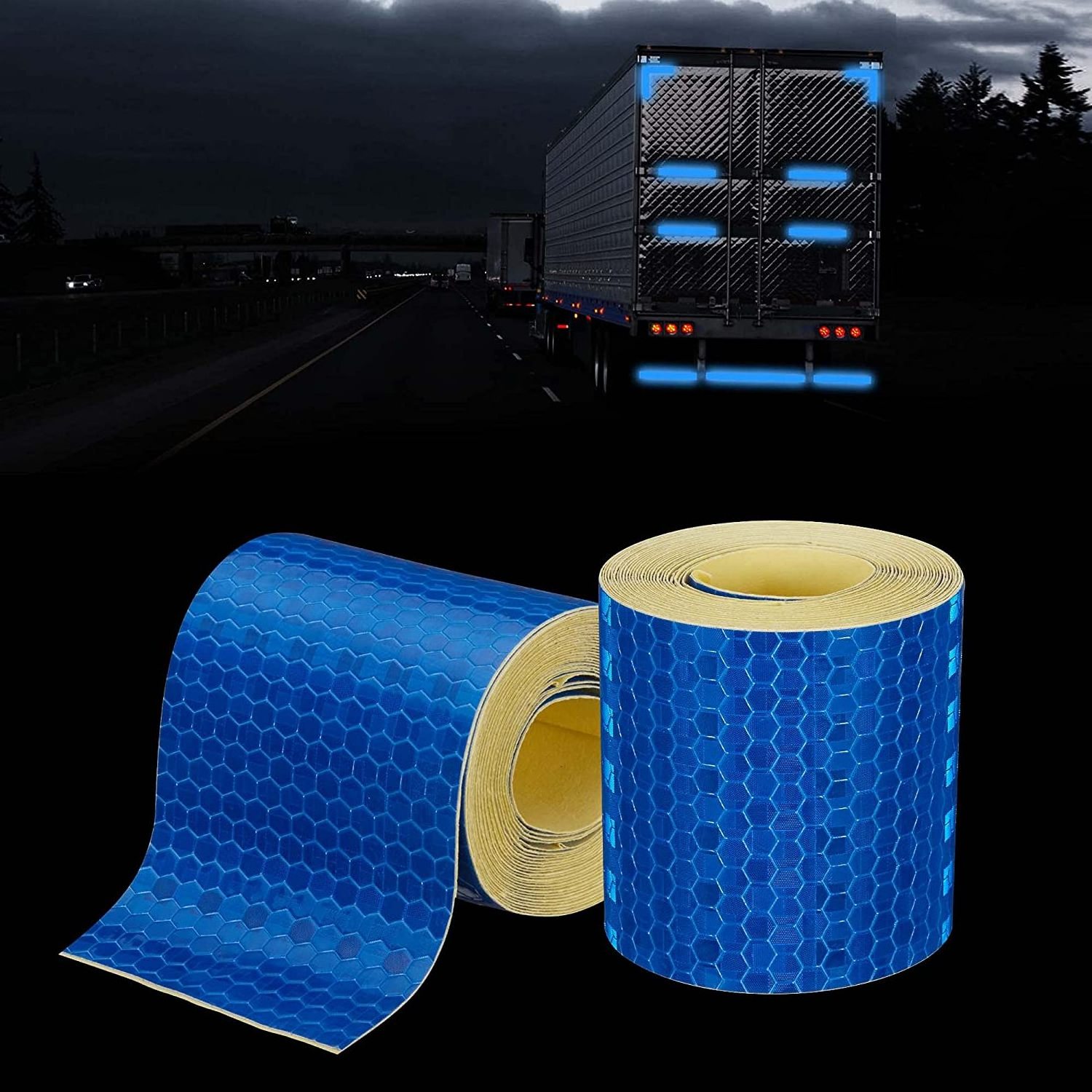 Elastic Prismatic Adhesive Road  Reflective Double Fold  Warning Tape in pvc