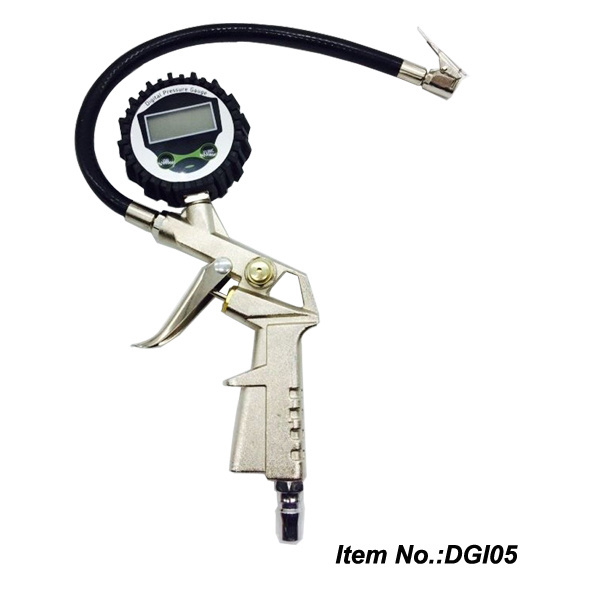 Digital Air Tire Inflator pressure Gauge With Chuck Hose