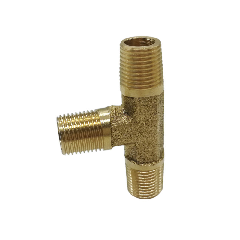 Pipe Fitting 1/8'' NPT Male Thread Hardware Brass Tee For Hose