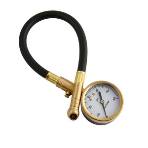 Mechanical tire gauges with a reinforced rubber hose car tire pressure gauge