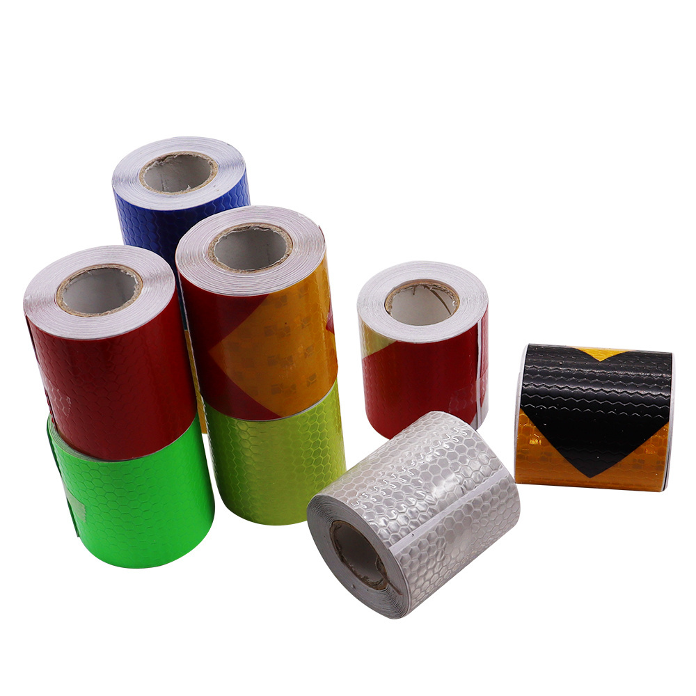 Elastic Prismatic Adhesive Road  Reflective Double Fold  Warning Tape in pvc